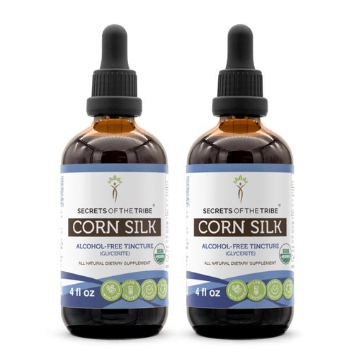 Secrets of the Tribe Corn Silk USDA Organic | Alcohol-Free Extract, High-Potency Herbal Drops | Made from 100% Certified Organic Corn Silk (Zea Mays) Dried Silk 2x4 Fl Oz