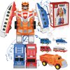 Veslier Construction Toys for 3 4 5 6 Year Old Boys-Construction Engineering Robot Toys-STEM 5-in-1 Construction Toys Christmas Birthday Gifts for Boys Girls Children. (City Transport Truck)