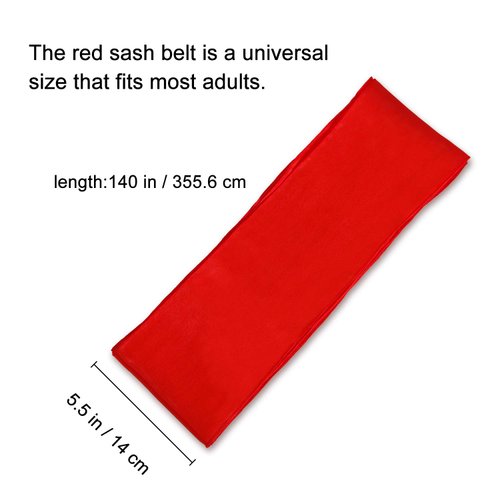 SATINIOR Sash Belt Pirate Sash Desert Prince Sash Long Silk Sash for Costume Accessories, 5.5 Inch Wide, 140 Inch Long (Red, 3)