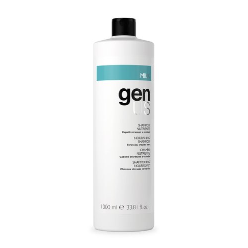 GENUS Milk Nourishing Shampoo - Milk & Wheat Proteins for Stressed, Treated Hair, Gentle Cleansing, Deep Nourishment, Adds Shine & Softness - 1000ml