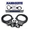 AUYYOSK Toy Metal Handcuffs with Key,Safety Party Supplies Accessory Pretend Play Hand Cuffs for Kids Children (Black)