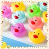 Chitidr Glow in The Dark Rubber Ducks 2.2'' Luminous Mini Rubber Duck Fluorescent Tiny Ducks Light up Floating Squeaky Bathtub Toys for Baby Showers Summer Beach Pool Party Games(24 Pcs, Colorful)