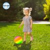 HOWBOUTDIS 8.5 inch Rainbow Playground Ball for Kids - Bouncy 8.5 inch Rubber Ball - Four Square - Kickball - Beach Fun - Durable Outside Play Toys for Boys & Girls - Sold Deflated - Ages 2+