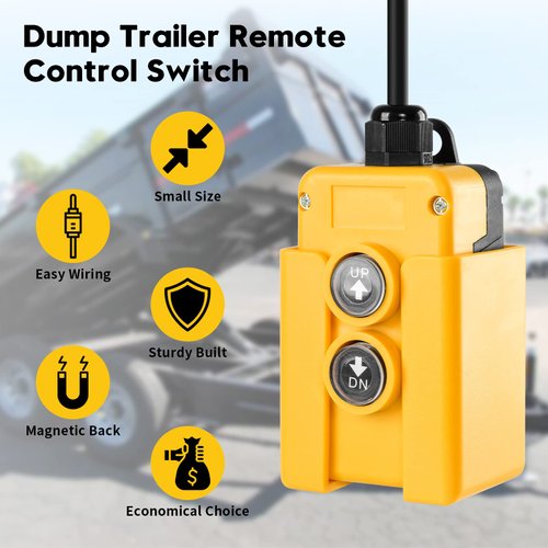 Dump Trailer Remote Control Switch, Briidea 4 Wire 12V Double Acting Hydraulic Pump Power Supply Unit Remote Controller Truck Lift Gate Tipper Hoist