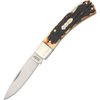 Uncle Henry 5UH Bruin Traditional Lockback Pocket Knife with 2.8in High Carbon SS Drop Point Blade, Classic Staglon Handle, and Nickel Silver Bolster for Hunting, Everyday Carry, Camping, and Outdoors