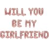 2 Set 42Pcs Rose Gold Will You Be My Girlfriend Letter Balloons 16in Balloon Foil Letter Decorations Party Decor Rose Gold Letter Balloons Will You Be My Girlfriend Party Supplies