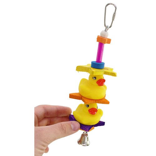 Bonka Bird Toys 1323 Duck Duck Bird Toy Parrot cage Parakeet Cockatiel Bell Wood chew Climbing Treat Play Forage Shred Aviary Supplies Swing Playground