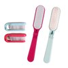 2Pcs Folding Hair Brush Hair Comb Portable Mini Massage Hair Brush Anti-Static Anti-knot for Women & Girls Size for Handbag (rose&blue)