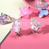 PinkSheep Unicorn Clip On Earrings for Little Girls, Bling Earrings Rainbow Earrings for Kids, 6 Pairs, Best Gift