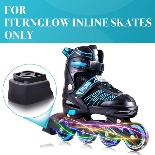 ITurnGlow Women Men Adjustable Inline Skates Kids Boys Rollerblade Brake Stopper,Replacement Rollerblade Brake for Inline Skates pad Black One Size