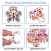 QXUJI 10PCS Rhinestone Hair Claw Jaw Clips, Crystal Metal No-slip Hair Grip Clamps, Mini Butterfly Bangs Clip Bow Hair Claw Gripper, for Women Girls Hair Pins