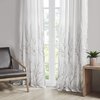 Madison Park White Curtains For Living room , Transitional-Rod Pocket Curtains For Bedroom , Andora Embroidered Back Tab Fabric Window Curtains , 50" x 95", 1-Panel Pack