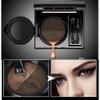 2 Colors Waterproof Air Cushion Eyebrow Cream Powder Eyebrow Makeup Eyebrow powder with duo 2 end eyebrow Brushes (Dark Brow Set)