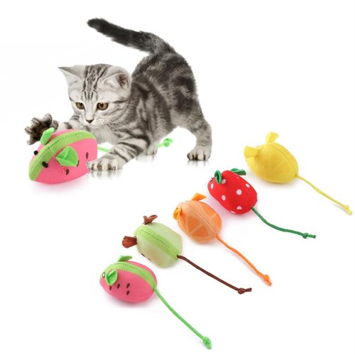 HANSOM Cat Mouse Toys Catnip Cat Toys Cat Mice Toys Interactive Catnip Toy for Indoor Kittens Cats Set of 5