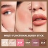 QIUFSSE Highlighter Stick Cream Blush Stick Bronzer Contour Stick Makeup,3 PCS Cream Contour Kit with Contour Brush,Long Lasting & Professional Highlighters Makeup Stick for Beginner-Set B
