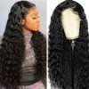 ESIWONHAIR Deep Wave Brazilian Virgin 13×4 Lace Front Wigs Human Hair Pre Plucked With Baby Hair Glueless Deep Wave 13x4 Lace Frontal Wig for Black Women (18Inch, Natural Color)