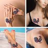 Dopetattoo 6 Sheets Temporary Tattoos Bright Rooster Temporary tattoo Neck Arm Chest for Women Men Adults