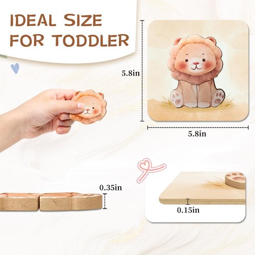 Wooden Puzzles for Toddlers 6 Pack Puzzles Toys for Toddlers 3 4 5 6 Years Old Boys Girls Birthday Christmas Party Favors Gifts Best Gifts for Toddlers