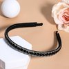 salbsever Black Rhinestone Headband Glitter Crystal Headbands Non-Slip Rhinestone Headbands Black Narrow Bling Hair Band for Women Gifts