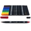 Tombow Dual Water Based Markers, Twin Tip, Primary Palette Assorted Inks, 10/Pack (56167)