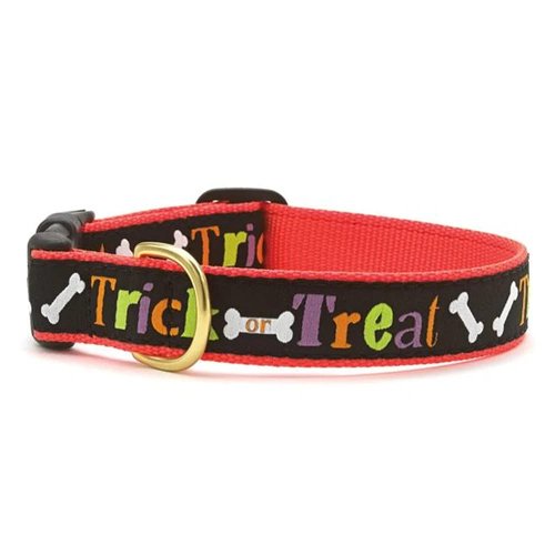 Up Country Trick or Treat Pattern (Trick or Treat Dog Collar, Medium (12 to 18 Inches) 1 Inch Wide Width)