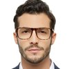 MARE AZZURO Men's Oversized Reading Glasses Stylish Reader 0 1.0 1.25 1.5 1.75 2.0 2.25 2.5 (Brown 100)