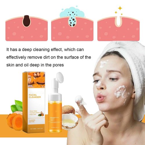 YG LianKai Turmeric Facial Cleanser, Turmeric Facial Wash, Turmeric Face Wash, Glo Mi Turmeric Facial Cleanser,Turmeric Foaming Cleanser for All Skin