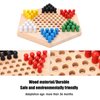 Wooden Chinese Checkers Board Game Set, Colorful Chinese Checkers Board Game Classic Strategy Family Board Game for Kids and Adults 7.8 inch