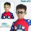 EverSport Kids Portable Swim Goggles, Pack of 2 Swimming Goggles for Children Teens, Anti-Fog Anti-UV Youth Swim Glasses Leak Proof for Age4-16, Green/Black & Green