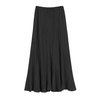 Urban CoCo Women's Vintage Elastic Waist A-Line Long Midi Skirt (XL, Black)