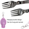 Acantha Foldable Fork and Spoon Set, Portable Folding Spoon and Fork Set with Two Plastic Storage Cases for Travel Camping Outdoors Picnic