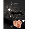 OUFER Rook Piercing Jewelry, G23 Solid Titanium Eyebrow Rings, Heart Vertical Labret Lip Jewelry, 16G Curved Barbells, Daith Rook Earrings for Women Men