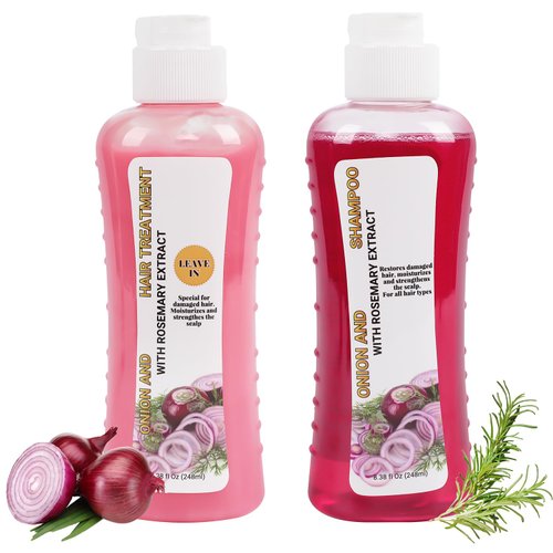 Onion, Biotin and Rosemary Shampoo and Conditioner Set - Paraben and Silicone-Free for All Hair Types