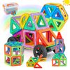Miereirl Magnetic Tiles Toddlers Toys, 88PCS Magnet Building Blocks Set with 2 Cars, Kids Building Blocks Set STEM Creativity Educational Toys Christmas Birthday Gifts for Toddlers 4 + Year Old