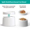 uahpet Elevated Cat Food Bowl Super Widen Raised Cat Food Dishes for Protecting Spine, Reliefing Whisker Fatigue, Anti-Vomiting 17° Tilted Pet Feeding Bowls with Silicone Mat for Indoor Cats