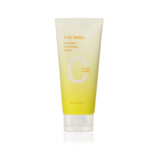 LACHIEL Vitamin C Cleansing Foam/Face Wash All Skin,Vitamin Capsules,Vegan,Low pH, /4.05 fl.oz.