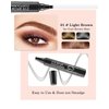 2Pcs Microblading Eyebrow Pen, 2025 Upgraded 3D Waterproof 4-Tip Eyebrow Pencil, Long-Lasting Natural Makeup Fine Stroke Magic Eyebrow Pencil Stay on All Day for Women, Gift for Beginners, Light Brown