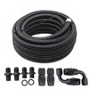 Compatible with 4L60E 4L65E Automatic Transmission Cooler Line Kit Black -6 AN Steel Braided