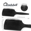 Bombshell Paddle Brush with 5.6" handle, Static Free Cushioned Paddle Hair Brush with Nylon Bristles, for Blow Drying, Styling and Straightening comes with fabric pouch