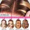 Ombre Highlight Glueless Bob Wig Human Hair Pre Plucked Pre Cut Blonde 4/27 Wear and Go Short Straight Bob Lace Front Wigs for Black Women 4x4 HD Transparent Lace Cloure Wigs 180 Density 10 Inch