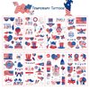 USA Temporary Tattoos, 4th of July Temporary Tattoos, American Flag Tattoos Red White and Blue Fake Tattoo Stickers, Independence Day Party Decorations and USA Party Favors, 8 Sheets
