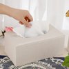 Sumnacon Rectangular Tissue Box Cover - Stylish Tissue Box Holder with Magnetic Bottom, Decorative Tissue Box for Vanity Dresser Night Stand Table Countertop (Beige, Medium)