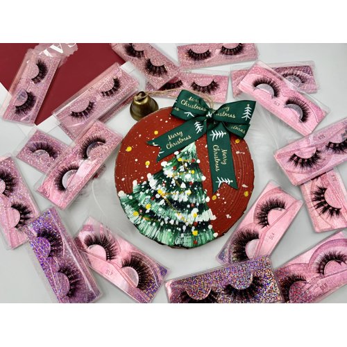 Ellazzle 50 Pairs Faux Mink Eyelashes Wholesale Lashes Pack, Lashes Natural Look 16mm-20mm False Eyelashes Pink