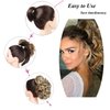 Dybst 12“Claw Curly Ponytail Extension Clip in Short Curl Wavy Pony Hair Extension Jaw Clip on Pony Tail Synthetic Short Wave Hairpiece for Women (#1B)
