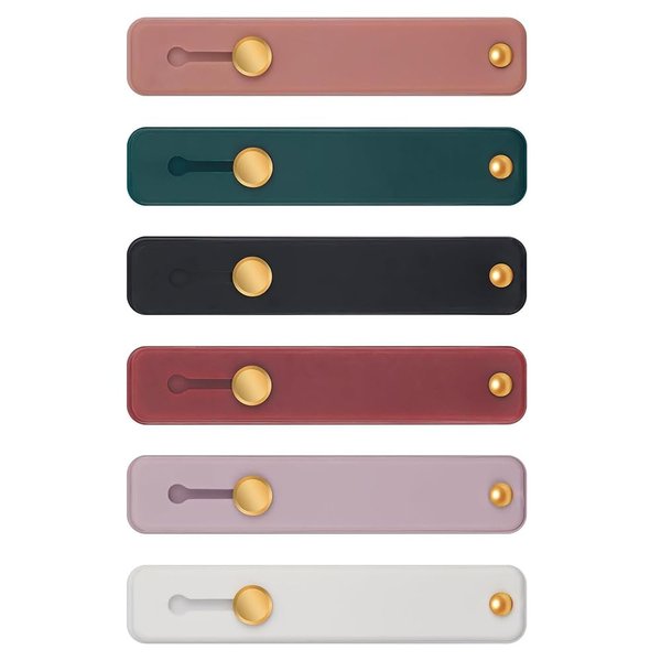 6Pcs Phone Strap Grip, Silicone Phone Grips Holder, Telescopic Finger Kickstand, Universal Finger Holder Strap for Smartphone(Multicolor)