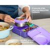 Omie OmieBox Insulated Bento Lunch Box with Leak Proof Thermos Food Jar-3 Compartments, Two Temperature Zones, One Size, (Purple Plum)