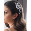 Jeairts Leaf Bride Wedding Hair Comb Rhinestone Pearl Bridal Hair Pieces Flower Headpiece Crystal Hair Accessories for Women and Girls (1-Silver)