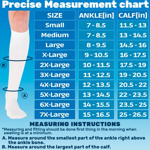 Made in USA - Opaque Compression Socks for Women and Men 20-30mmHg - Graduated Support Compression Knee High for Varicose Veins, Post Surgery, Diabetic, Arthritis - White, Small - A105WH1