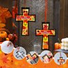 Chiisong 24 Sets Thanksgiving Day Religious Cross Craft Fall Blessing Tissue Paper Craft Kit Christian Thanksgiving Craft Cross Craft Gift Set for Sunday School Church Classroom Fall Party Supplies