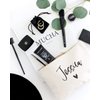 The Cotton & Canvas Co. Personalized Name Heart Cosmetic Bag and Travel Makeup Pouch